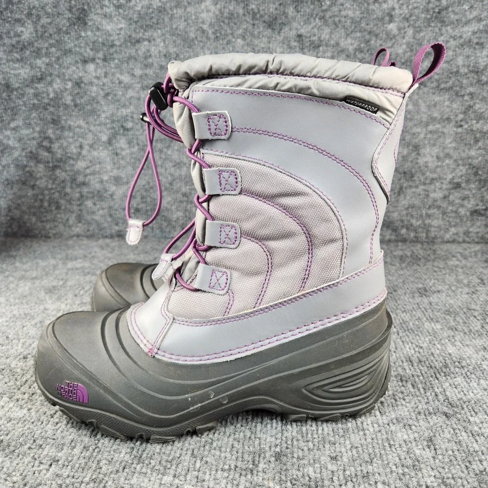 The North Face Boots Girls Alpenglow Waterproof Winter Snow Grey Purple Size 5